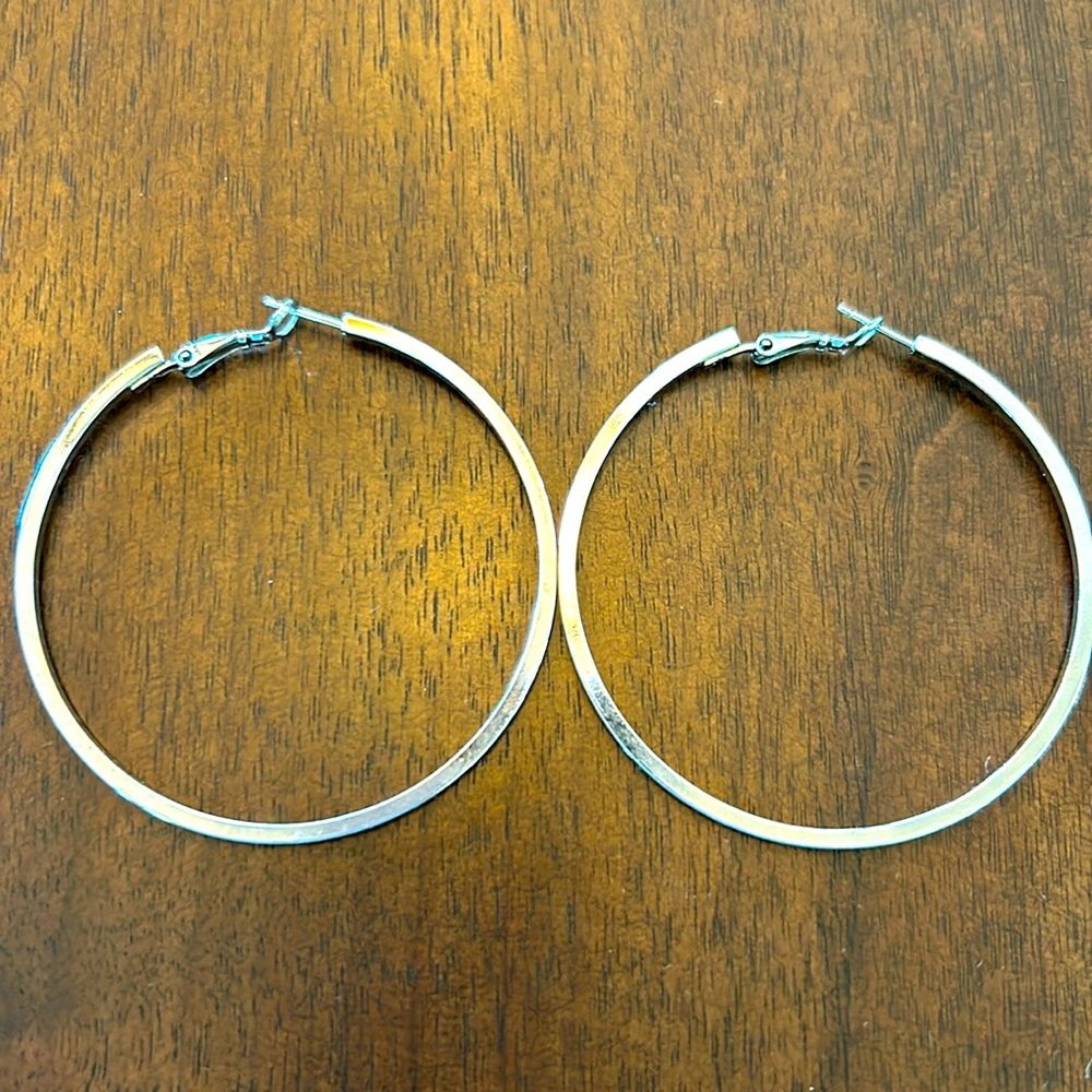 Silver hoop earrings